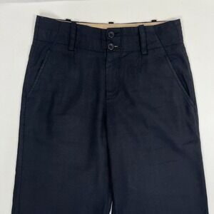 Vince Wide Leg Pants Linen Viscose Black High‎ Rise Office City Womens 4